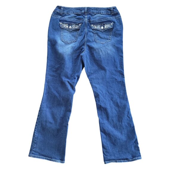 Lane Bryant Slim Boot Genius Fit Jeans Womens Size 20 Embellished Back Pockets - Picture 2 of 6